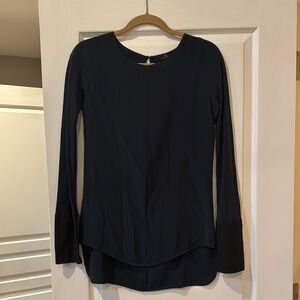 David Lerner Black Fitted Long Sleeve Blouse